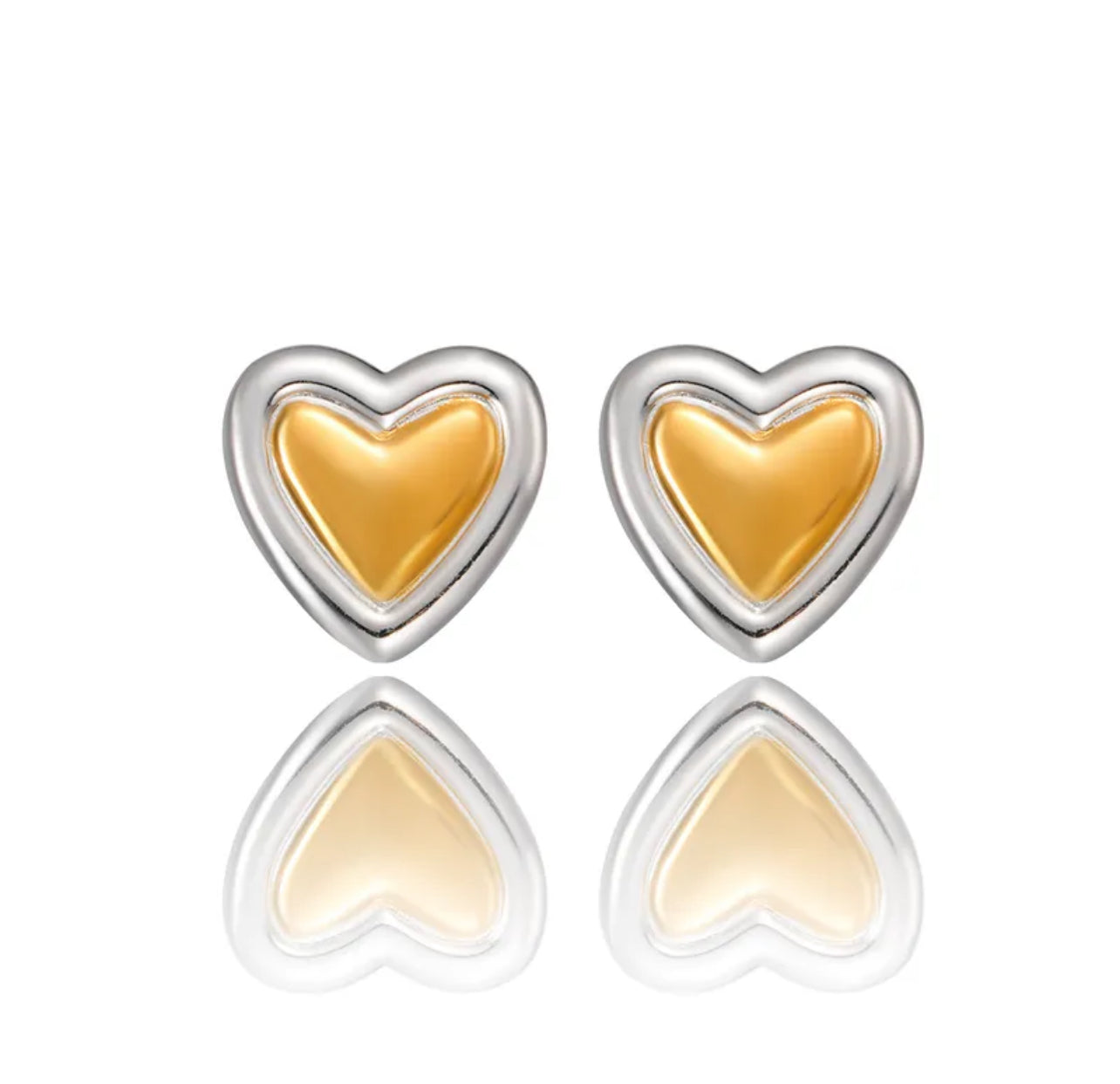 Bicolor Heart Earrings