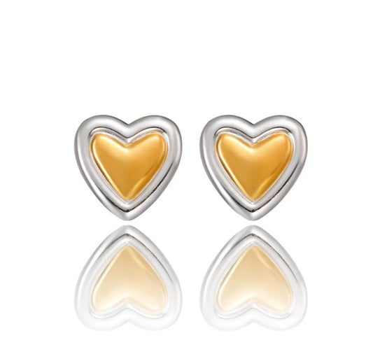 Bicolor Heart Earrings
