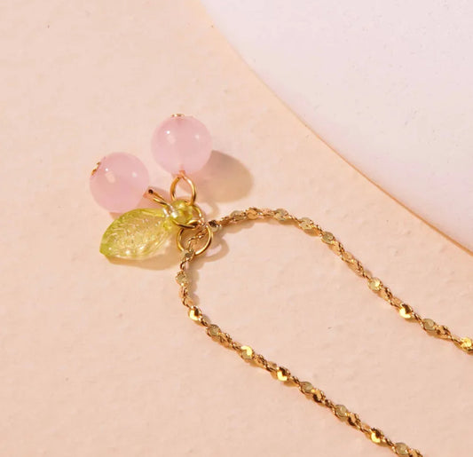 Pink Cherry Necklace