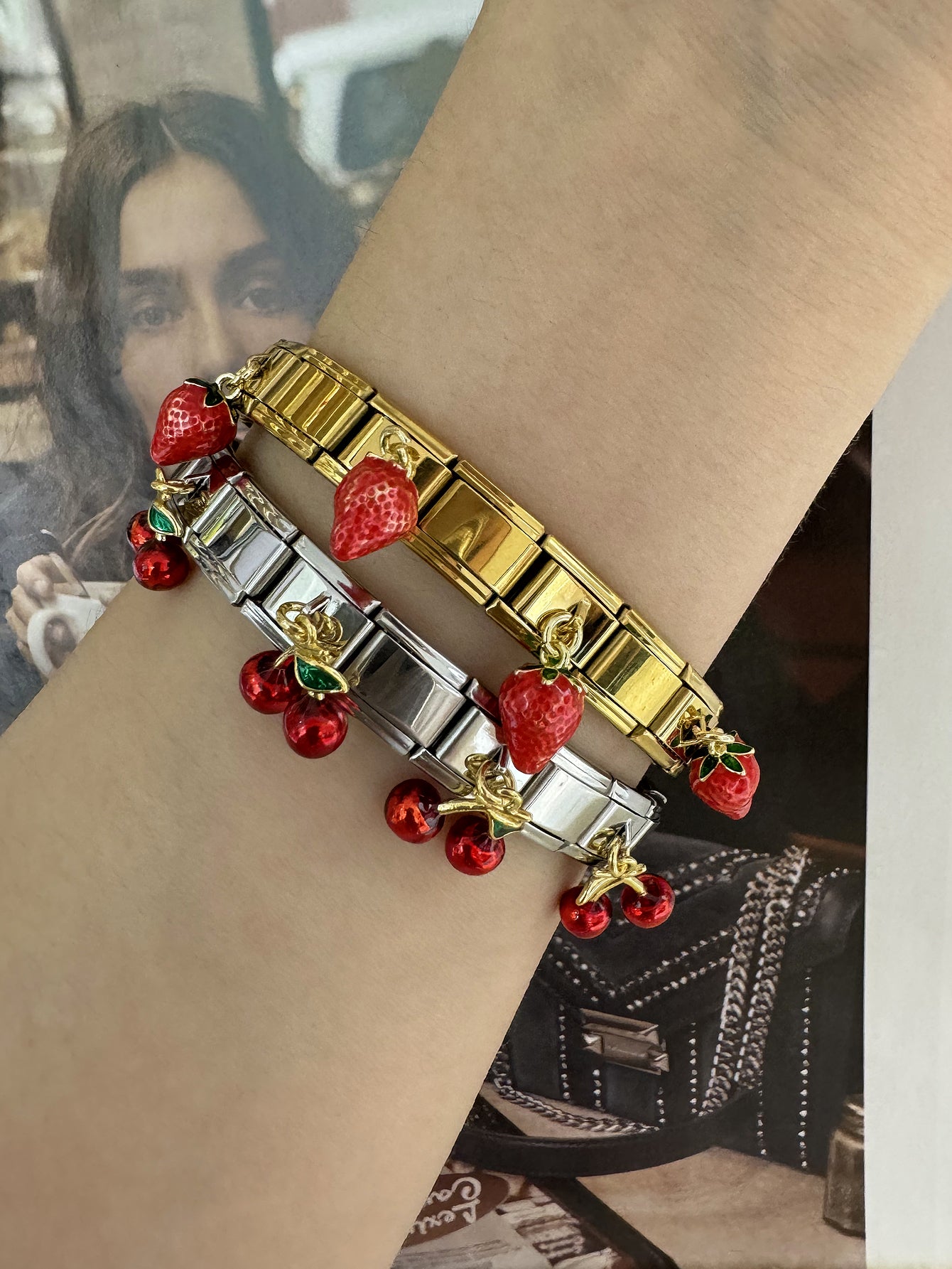 Cherry  & Strawberry Charm Bracelet